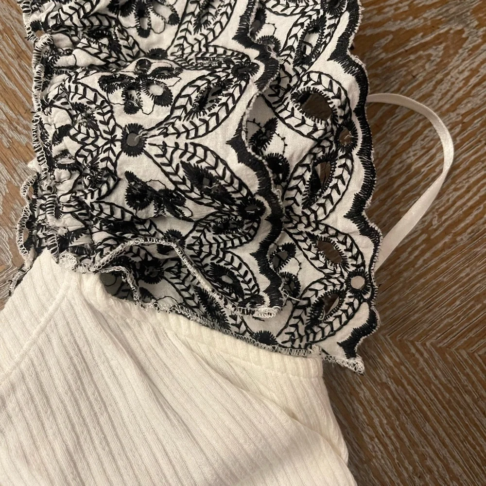 Anthropologie Elegant White and Black Women's Top